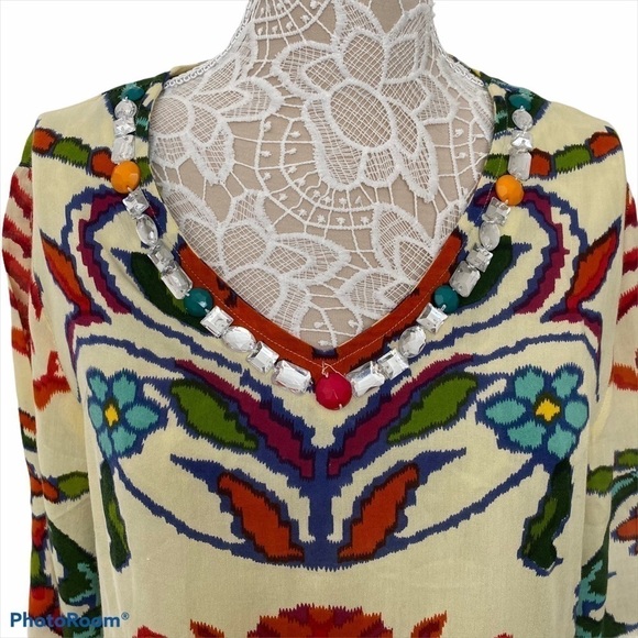 Life Style Long Sleeve V-neck tunic side slits M - Picture 4 of 9